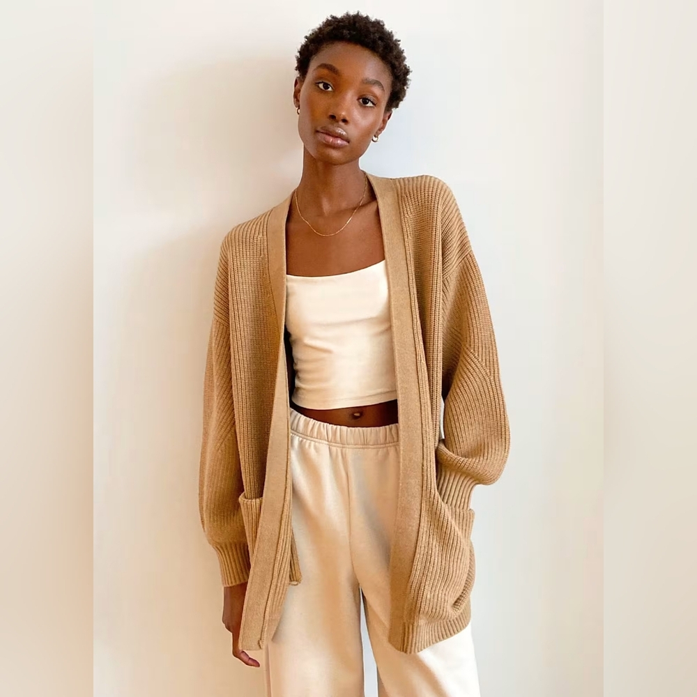 ARITZIA Wilfred Free Unwind Knit Merino Cardigan XXS In Tan